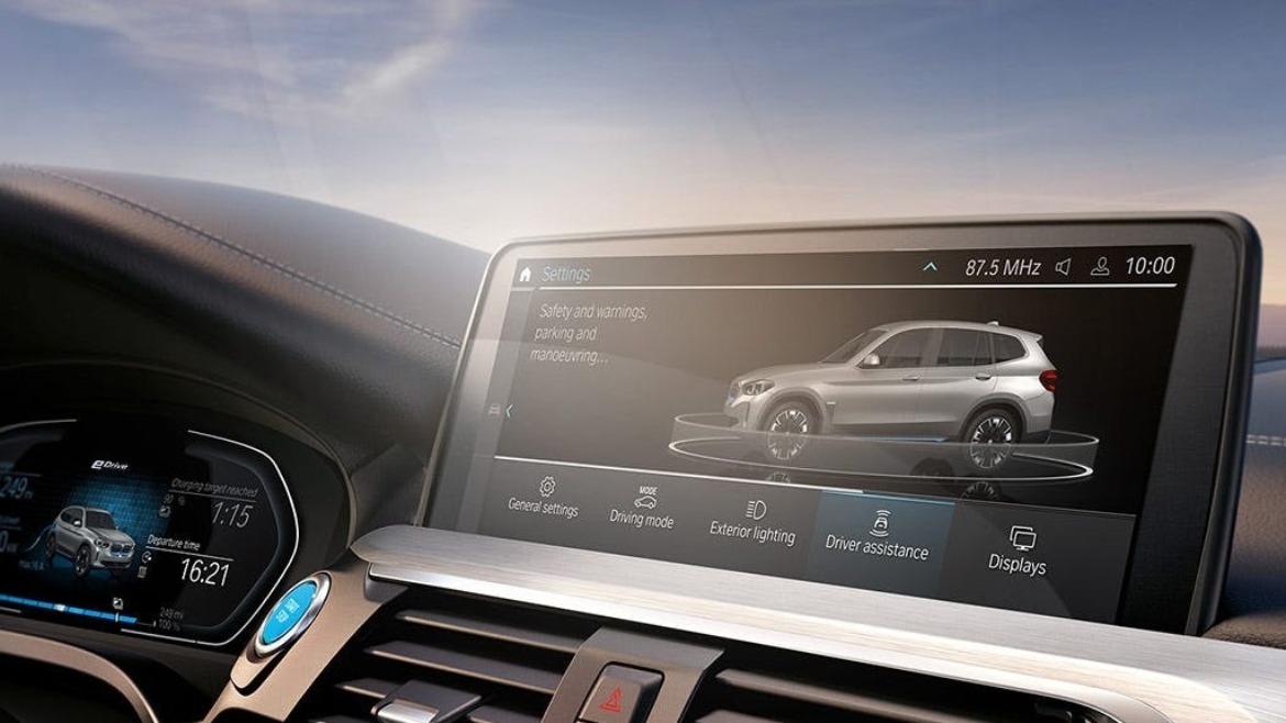 The Central Information Display inside the BMW iX3