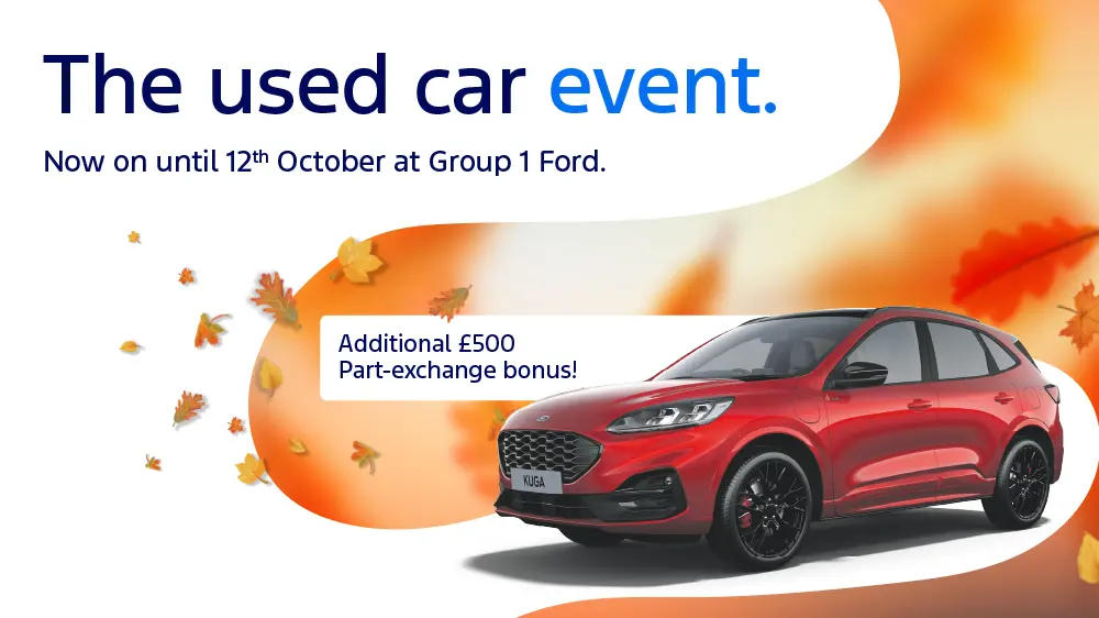 DS 1998 Group 1 October Used Car Event Ford Promo Scrolling Banner Desktop 1000X562