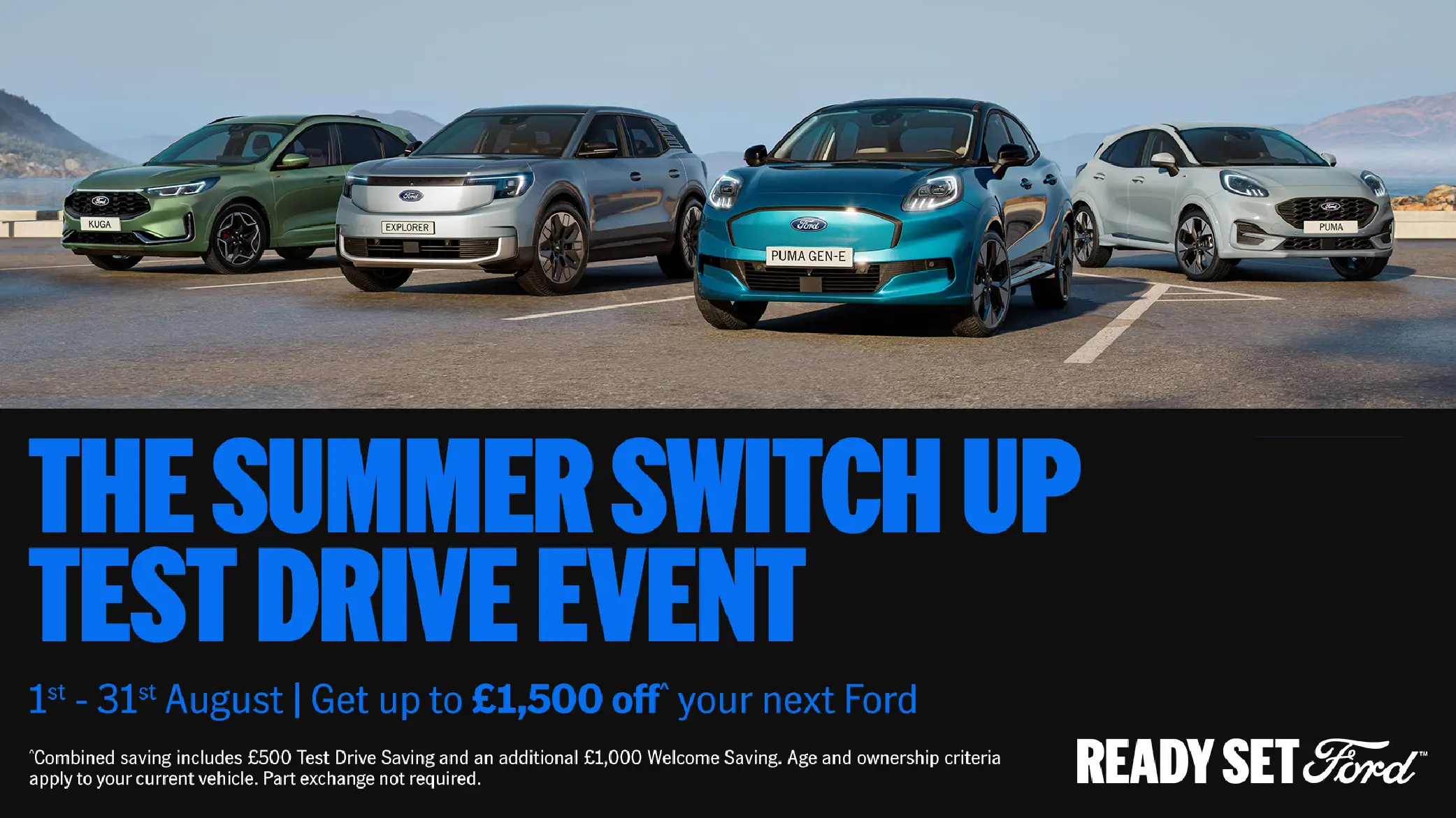 DS 3757 Q3 Ford Summer Switch Up Test Drive Event Assets Promo Scrolling Banner Desktop 1000X562