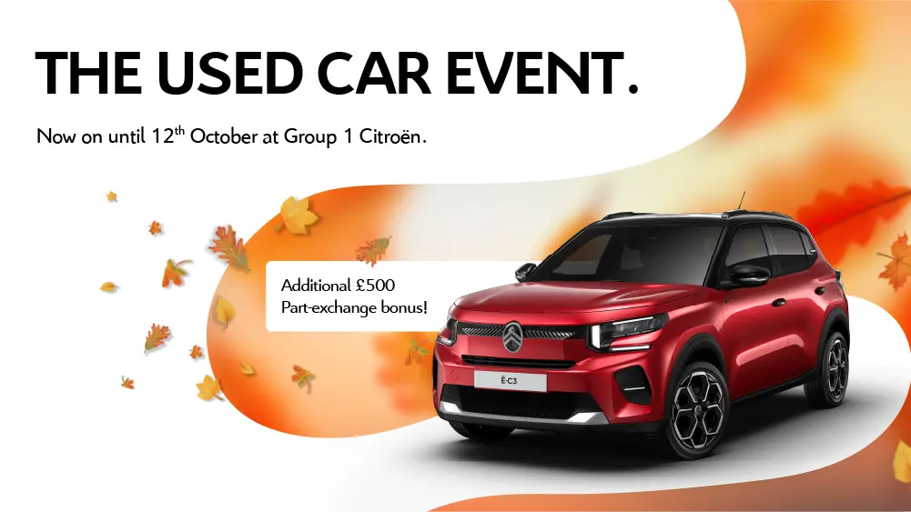 DS 1998 Group 1 October Used Car Event Citroen Promo Scrolling Banner Desktop 1000X562